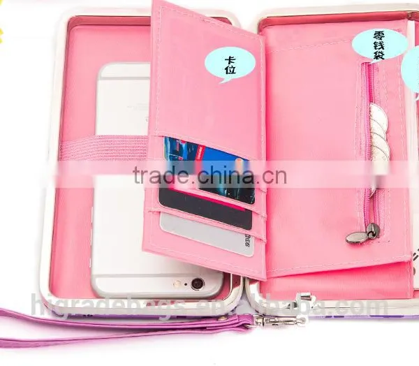 Women Metal Frame Wallet With Cell Phone Pocket photo-6