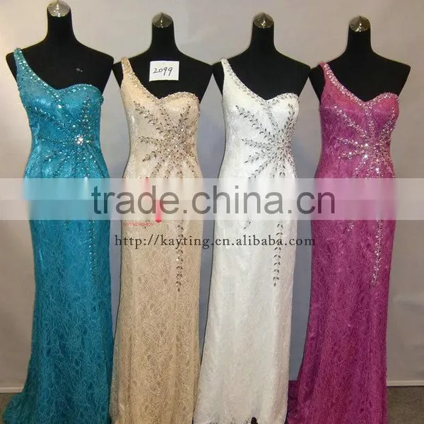 Elegant Beaded Mermaid Blue Evening Women Dresses Prom Dresses 2014 photo-4