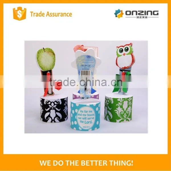 Cylinder Design Printed Paper Memo Cube With Pen Holder photo-6