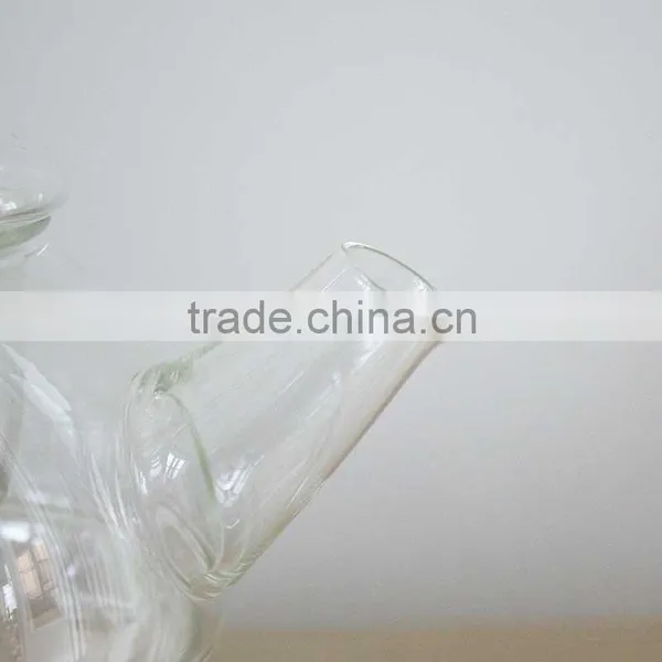 Wholesale 400ml Pyrex Glass Teapot With Bow and Tray High Borosilicate Glassware N6381 photo-2