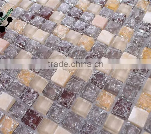 SMS06 Glass Marble Mix Mosaic Tiles for Subway Kitchen Bathroom Mosaic photo-5