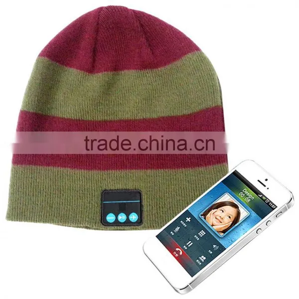 New Soft Unisex Warm Beanie Hat Wireless Music Bluetooth Smart Cap Headphone Headset Speaker Mic Handfree for Iphone 6s for s6