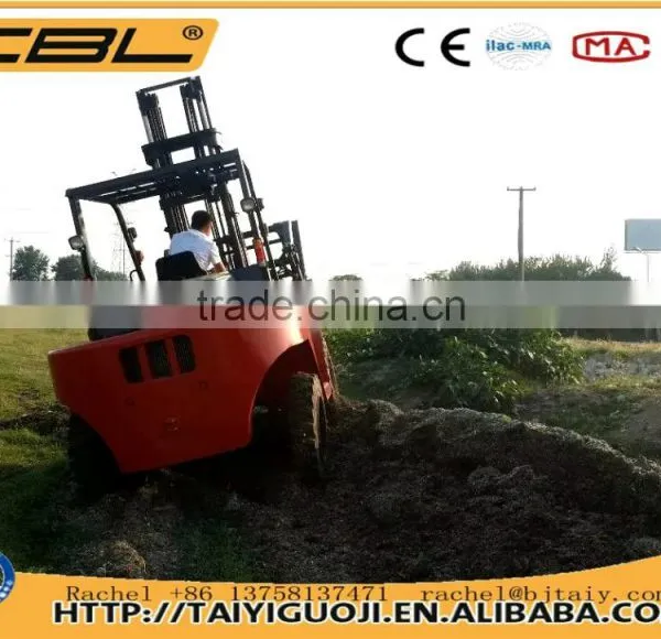 4.0T Diesel Engine Forklift, 4x4 Forklift Loader, Farm Tractor photo-6