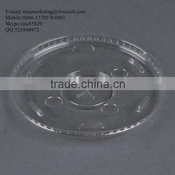 Custom Disposable Clear Plastic Cold Drink Cup Lid With Straw Slot for 16,20 and 24oz Cup photo-6