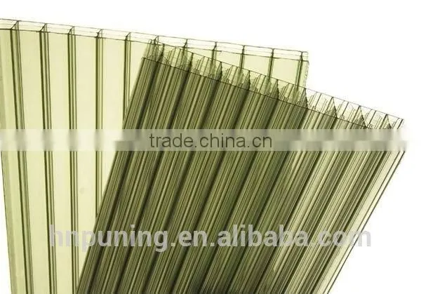 10 Years Quality Polycarbonate Resin New Building Material Twin Wall Colored Polycarbonate Sheet for Roofs Skylight Awning photo-5
