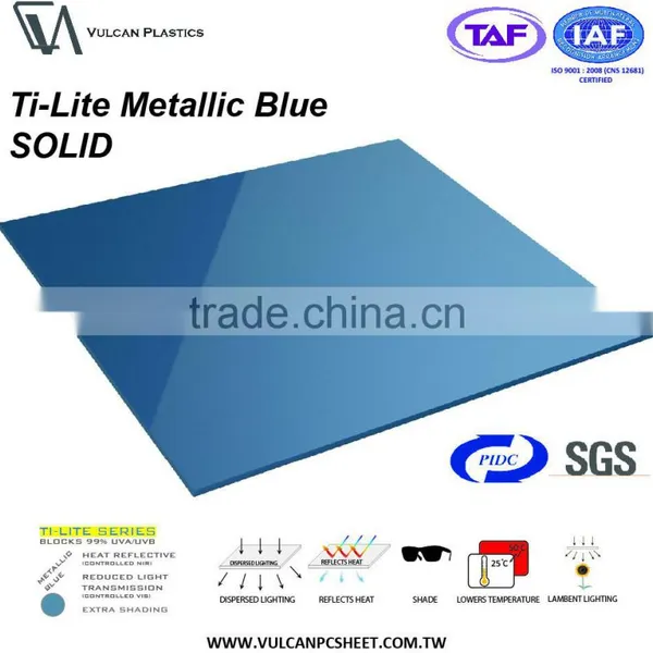 Opaque Lower Temp Plastic Polycarbonate Solid Flat Sheet (Ti-Lite Metallic Blue Solid Flat) photo-2