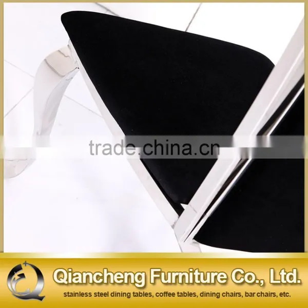 Hot Sale High Black Stainless Steel Dining Chair Banquet Chair photo-3