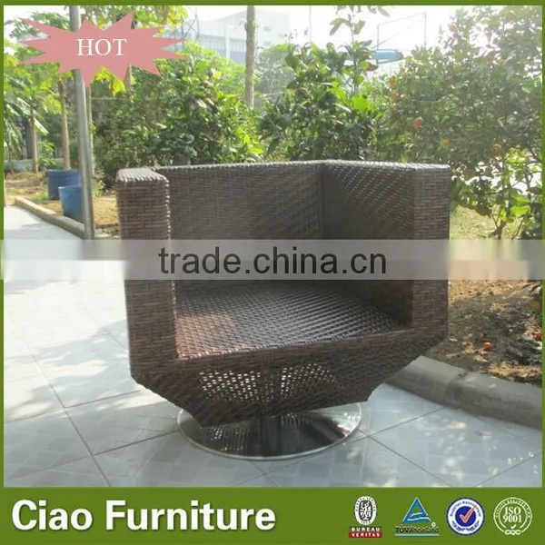 Hot Sell Outside Sofa Chair Leisure Wicker Rotating Coffee Chair photo-4