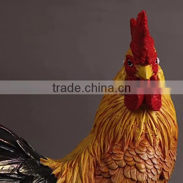 Garden Ornaments Resin Cock Figurine Farm Animal Rooster Statue photo-3