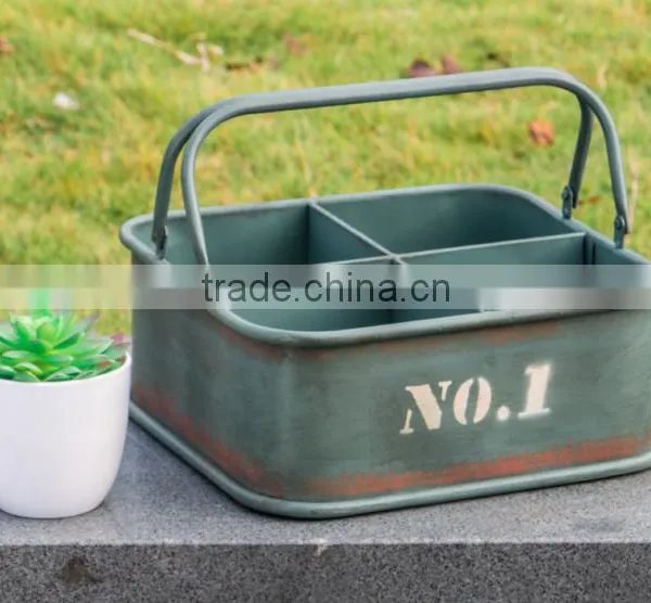 Home Accessories Table Decoration Metal Garden Flower Pot With Double Handles photo-2