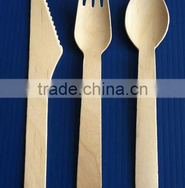 High Quality Free Sample Disposable Wooden Spoon Fork Knife for Party Events Restaraunt Made in China photo-2