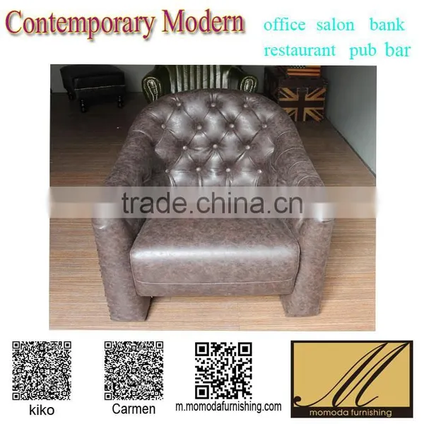 Commercial Modern Living Room Bedroom Furniture Grey Leather Leisure Chair Luxury Coffee Shop Sofa Chair