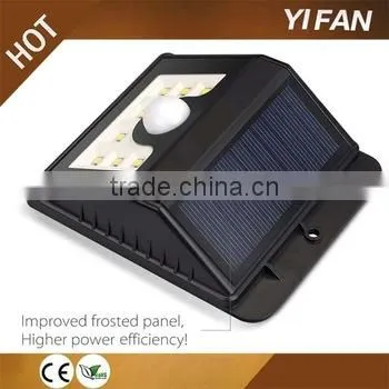 2017 New Wholesale Products 8led Solar Motion Sensor Mini Black Light Led Wall Lamp Garden Security Light Used Parking Lot Light photo-2