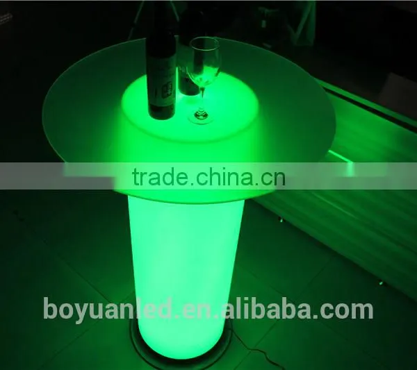Hots Sale Round Glass Top Center Rotating Dining Table With Led Light photo-5