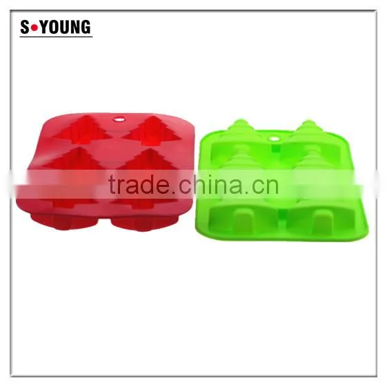 11032 Fashion Colored Christmas Tree Leaf-shape Silicone Cake Mould photo-3