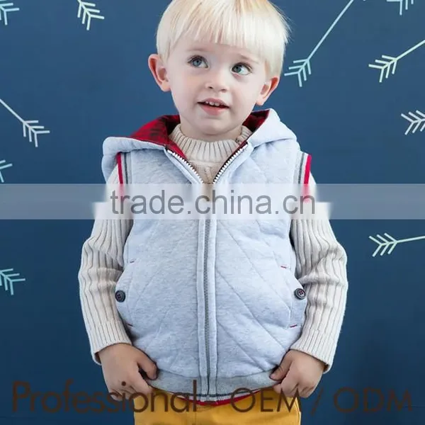 2015 Fashion Children's Hooded Thicken Padding Vest Autumn/winter Waistcoat for 2 -12 Years Old Kids Factory Price photo-3