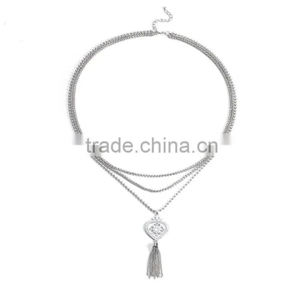 Big Brand ZA Multi Chain Pendant Sweater Necklace Jewelry Hot Sale photo-6