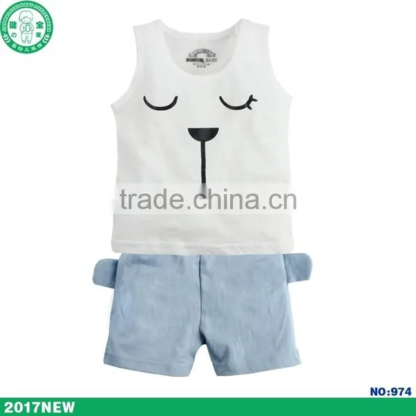 2017 Combed Cotton Cute Pattern Summer Children Clothing Baby Clothes photo-3