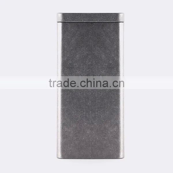 Factory Direct Sale Square Black Frosted Packing Metal Tea Tin Box General Packaging Tin Case Custom Wholesale photo-2