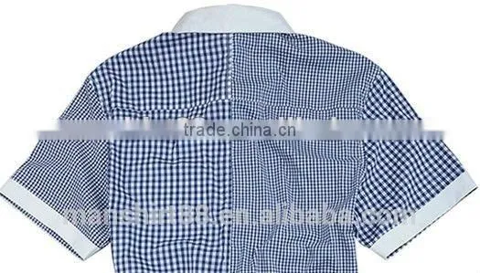 Contrast Color Check Shirts Men Shirts With Pocket photo-2