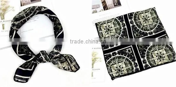Customized Design Printed Promotional Silk Scarf photo-3