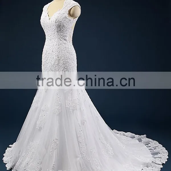 New Style Elegant A-Line Sweatheart Neckline and Sleeveless Lace Wedding Dress AS41401 photo-3
