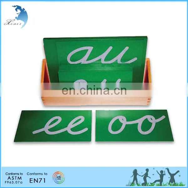 Wholesale Montessori Educational Toys Wooden Box Alphabet Letter Lowercase Sandpaper Double Letters Cursive photo-3