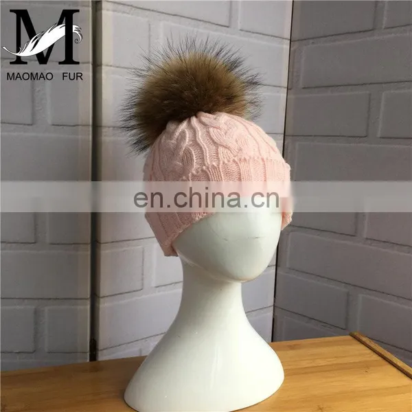 2016 Fashion Design Hot Sale Winter Hat With Cute Fur Pom Kids Beanie photo-5