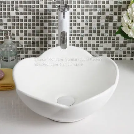 Latest Design Bathroom Ceramics Art Oval Wash Basin Outdoor Low Price Counter Top Popular Special no Hole Sink for Sale photo-4