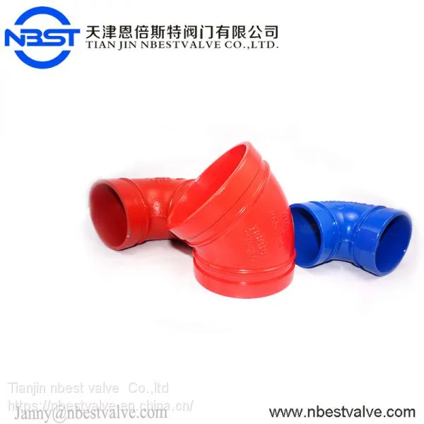 Fire Fighting Pipe Fitting Ductile Iron Grooved Fittings Elbow Mechanic Tools Threaded Outlet Set Iron Pipe Fittings-elbow photo-3