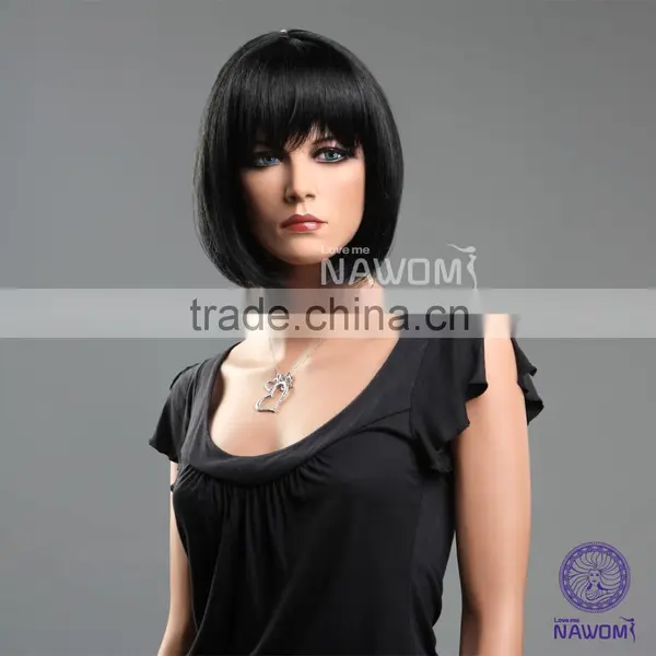 W3301 Hand Made Synthetic Full Lace Half Wig for Black Women photo-3