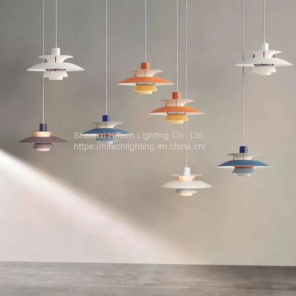 LED Pendant Lights PH5 Colorful Umbrella Shape Lustre Suspension Lamp for Dinging Room Living Room Decoration