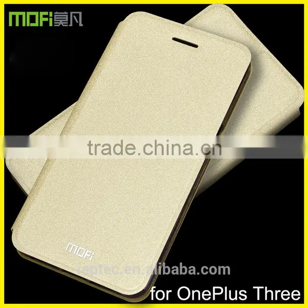 New MOFi Case Celular Housing for OnePlus Three, OnePlus 3, Blank Mobile Phone Coque Leather Flip Cover for One Plus Three photo-2