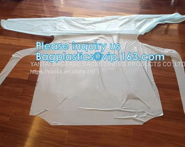 Disposable CPE Plastic Gown/Plastic Coat Elastic Cuff/Thumb Cuff,disposable Hospital CPE Isolation Gown /protection Gown photo-2