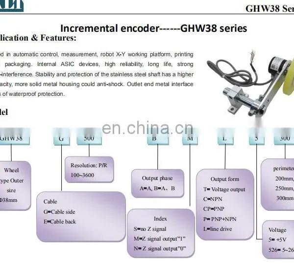 GHW38 Roller Wheel Rotary Encoder With Mounting Bracket photo-4