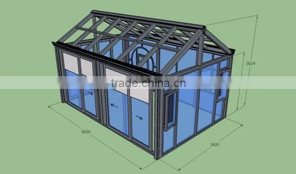 Hot Product Top Quality Foshan Wanjia Custom Color Sunrooms / Glass Houses photo-3