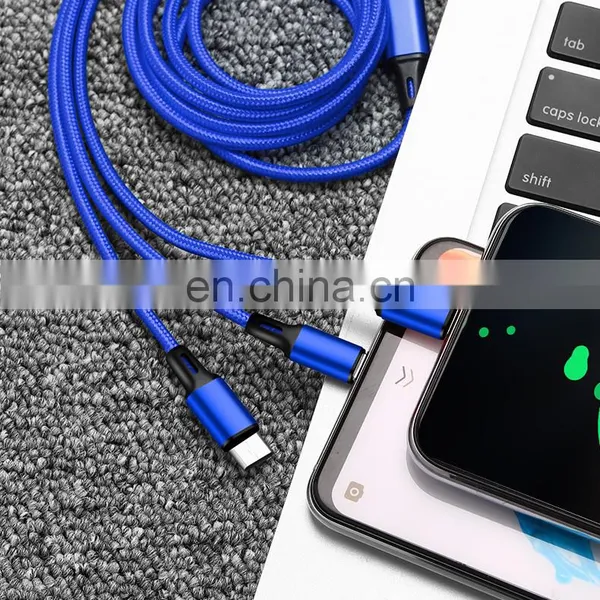 3 in 1 Charging Cable Usb Cable 2.4A Charger Micro USB Type C Data Cable For IOS/Type-C/Android photo-3