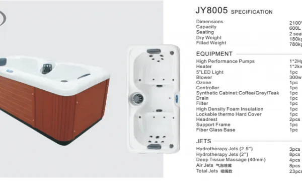 OEM Factory Price Hydro Massage Therapy 2 Person Whirlpool Bathtub Sanatorium Spa Tub photo-6