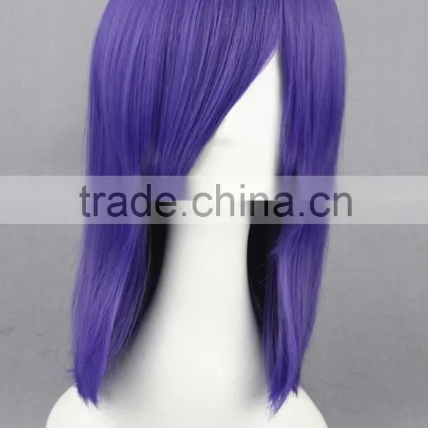 High Quality 45cm Short Straight Touhou Project Wig Kumoi Ichirin Light Purple Wig Synthetic Anime Wig Cosplay Hair Wigs photo-3