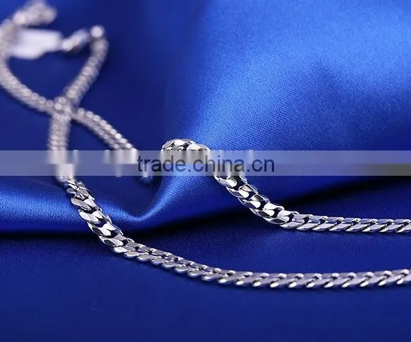 2015 Wholesale Fashion Jewelry Rhodium Plated Curb Chain Necklace photo-5