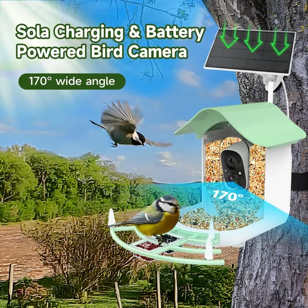 Outdoor AI Smart Bird Feeder Camera 2.0MP IP65 Waterproof IP Bullet Style Night Vision and WiFi Features Recognizes Bird Species photo-2