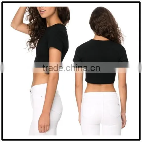 2015 China Manufacturer Customized Ladies Sexy Crop Tee Shirt Quality Choice