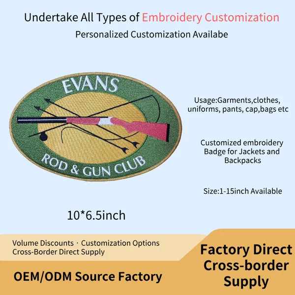 Embroidered Patches Eco-Friendly Twill Big Size Sew-On for Hats Jackets High Quality Small MOQ photo-3