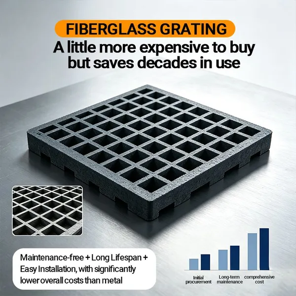 Low Noise FRP Grating Shock Absorption Fiberglass Grating for Workshop Floor