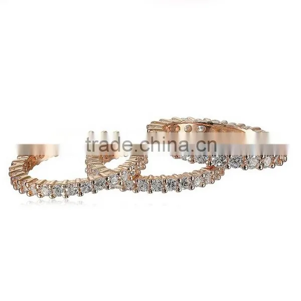 Three Sterling Silver Jewelry and Cubic Zirconia Stacking All-Around Wedding Bands photo-6