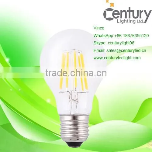 China High Quality String Bulb A60 A19 Indoor Lighting Bulb E27 E26 B22 6W Led Filament Bulbs photo-6
