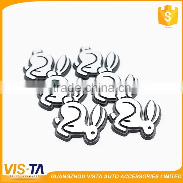 Fashion Various Color Multifunctional Three Rabbit Badges Car Decoration Safety Waning Car Sign photo-2
