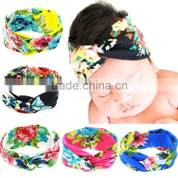 Hot-sales Baby Floral Headband Infant Headband Toddler Turban Headband Cotton Kids Cross Headband Wh-1743