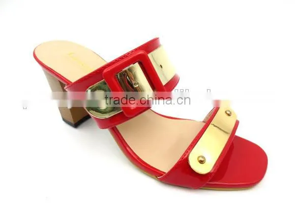 New Summer Middle Heel Lady Sandals Women Heel Slipper photo-2
