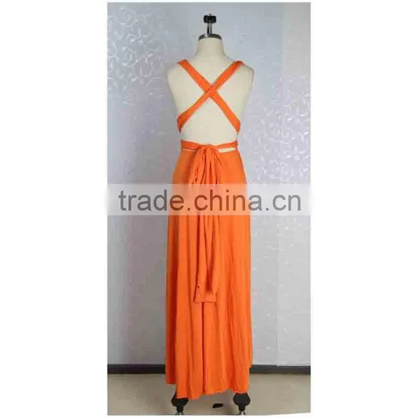 Women Bridesmaid Solid Wrap Convertible Multi Way Long Maxi Dress For Cocktail Gown photo-4